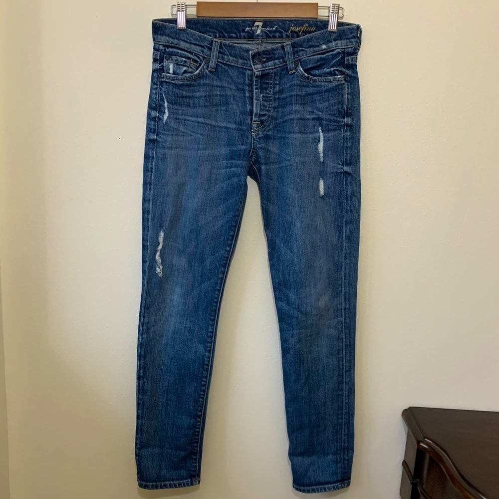 7 For All Mankind Distressed Josefina Boyfriend Jeans